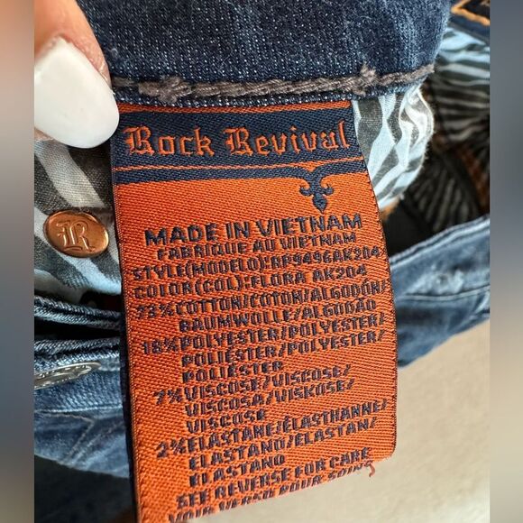 Rock Revival Women Flora Ankle Skinny Jeans Medium Wash Size 28 Stretch Vintage - Picture 2 of 7